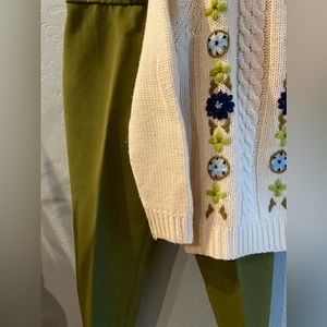 VINTAGE 100% WOOL TARRI SWEATER + VINTAGE 1960s ARMY GREEN SKI PANTS SET